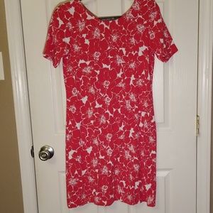 Pink & white floral dress. Sz 6-8 by Lands End.